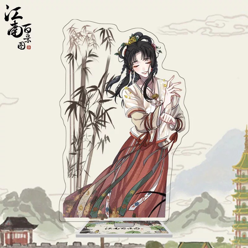 Mô hình standee in hình Giang Nam Bách Cảnh Đồ Acrylic mica game anime chibi trang trí trưng bày