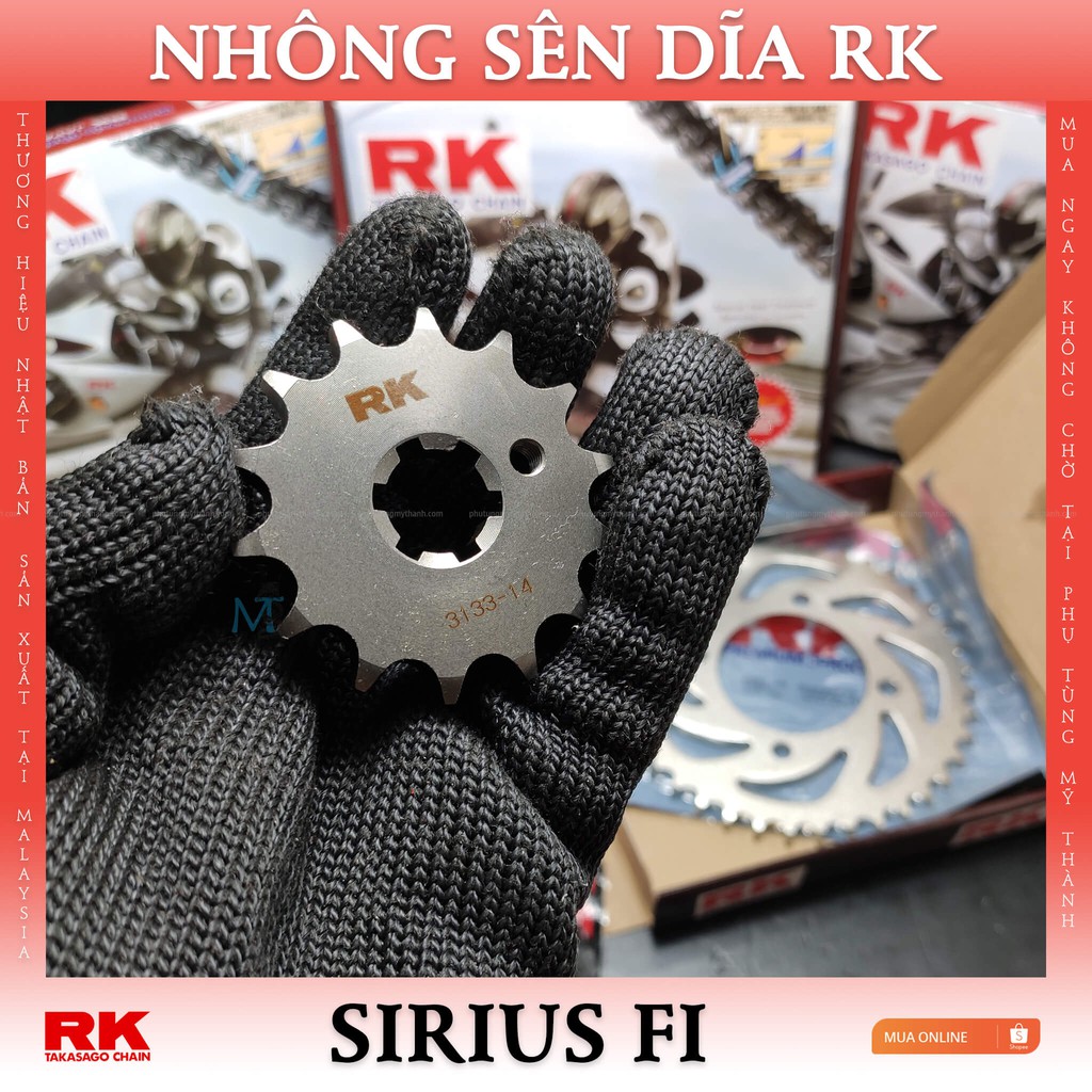 Nhông sên dĩa RK xe Yamaha Sirius FI chính hiệu