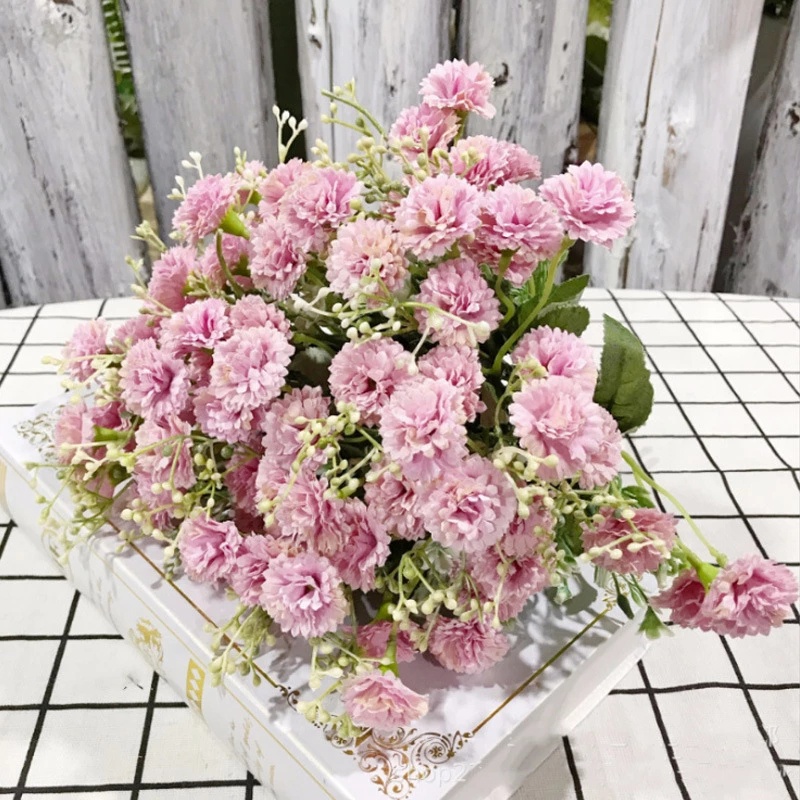 Bó Hoa Tử Đinh Hương Nhân Tạo 5 Nhánh 20 Đầu Bằng Nhựa Trang Trí Nhà Cửa