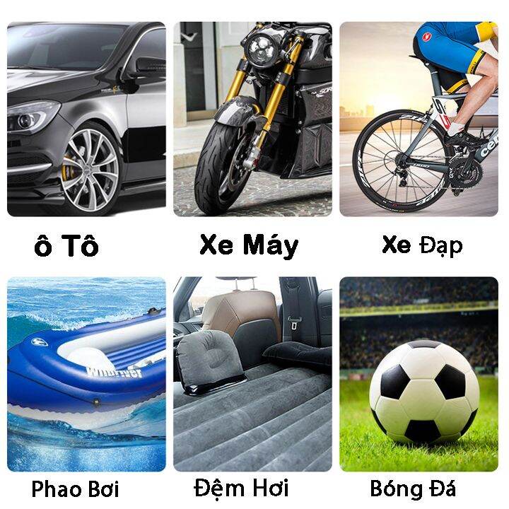 Bơm lốp ôtô mini 12v ⚡️FREESHIP⚡️ Máy bơm hơi xe máy ô tô tự ngắt điện thông minh