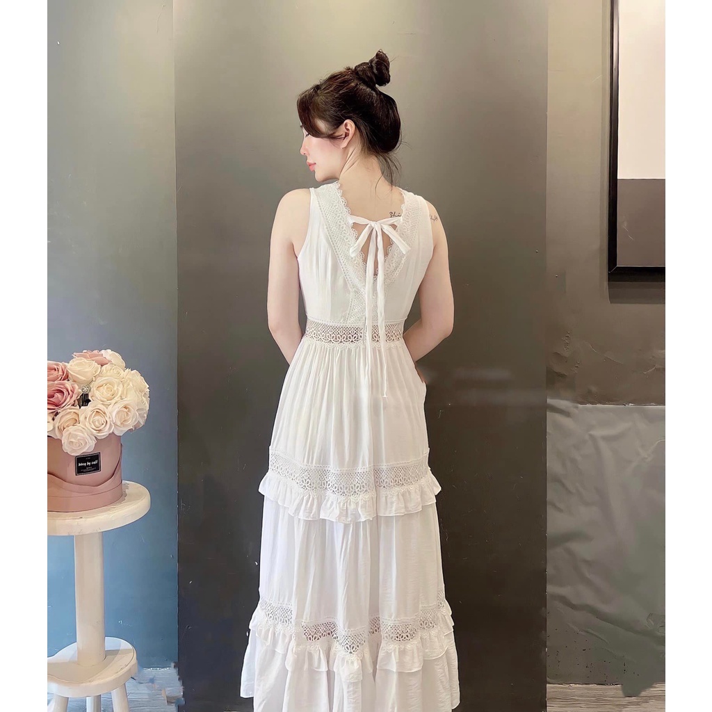 VÁY THÔ VIỀN REN TRẮNG