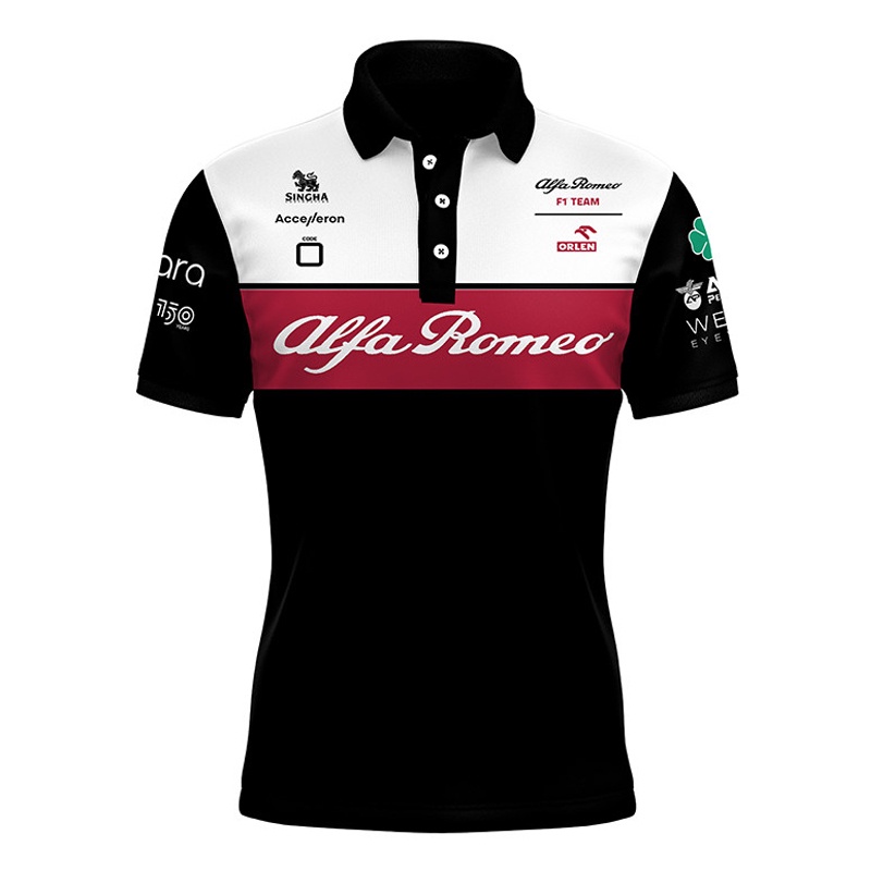 Áo Thun Polo Thời Trang Mùa Hè 2022 F1 Formula One Alfa Romeo Team 2019 Sauber Racing Raikkonen 5XL