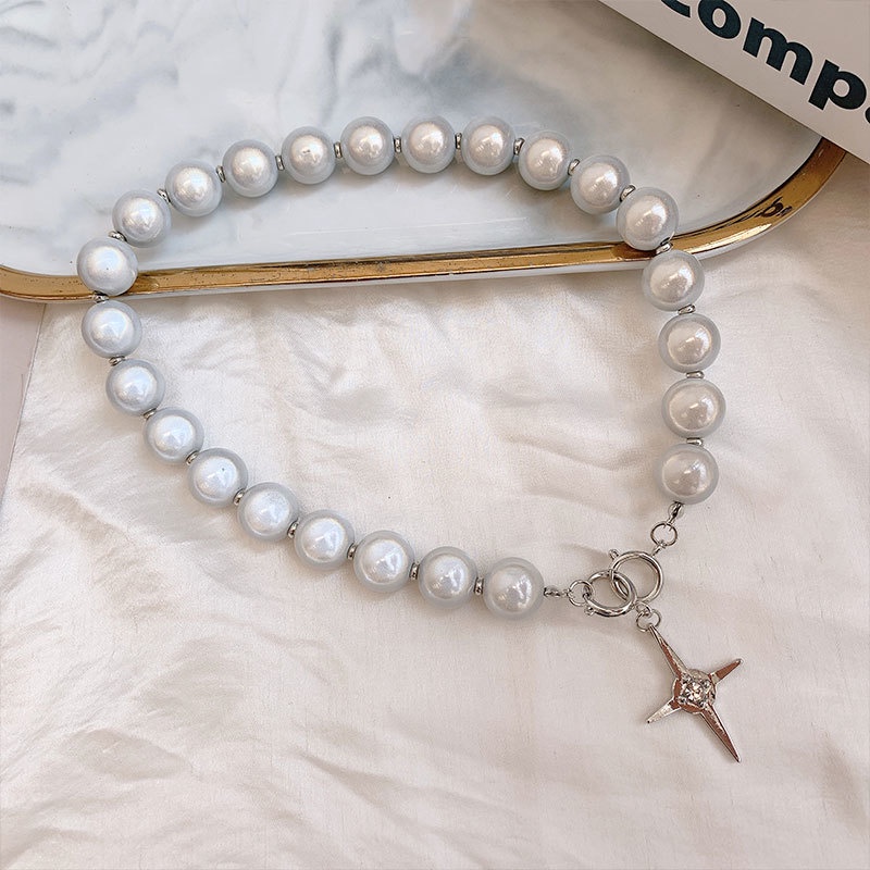 Vòng cổ Chuỗi Hạt Ngọc Trai Mặt Thánh Giá Đơn Giản Cho Nữ