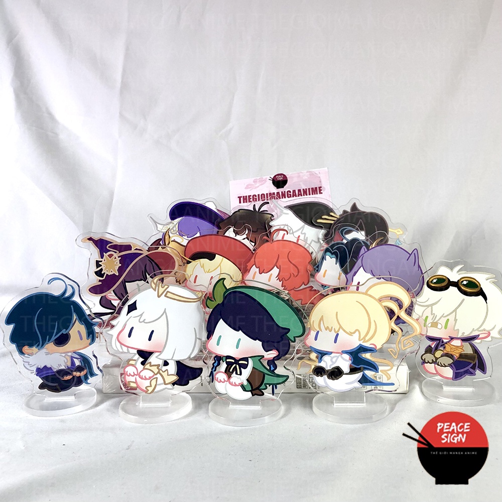 Standee mini GENSHIN IMPACT ver NGỒI mô hình game anime chibi mica trưng bày