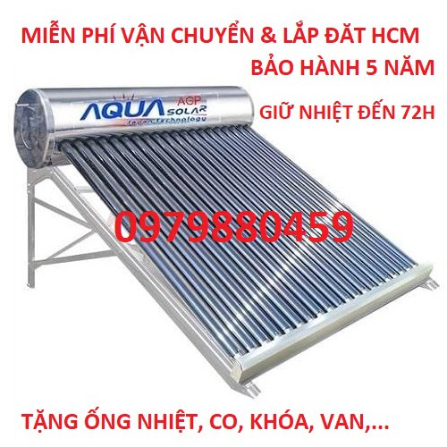 MÁY NĂNG LƯỢNG AQUA SOLAR INOX304, GIỮ NHIỆT 72H, BH 5 NĂM