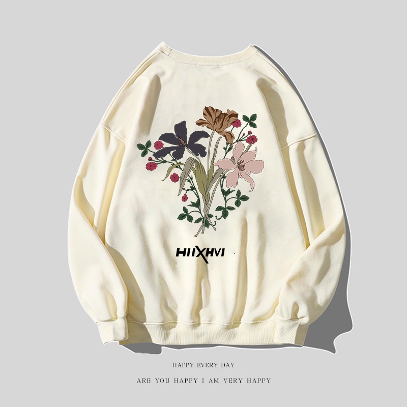 NRVP Áo thun tay dài in họa tiết phong cách Hàn Quốc thời trang cho nam và nữ oversize