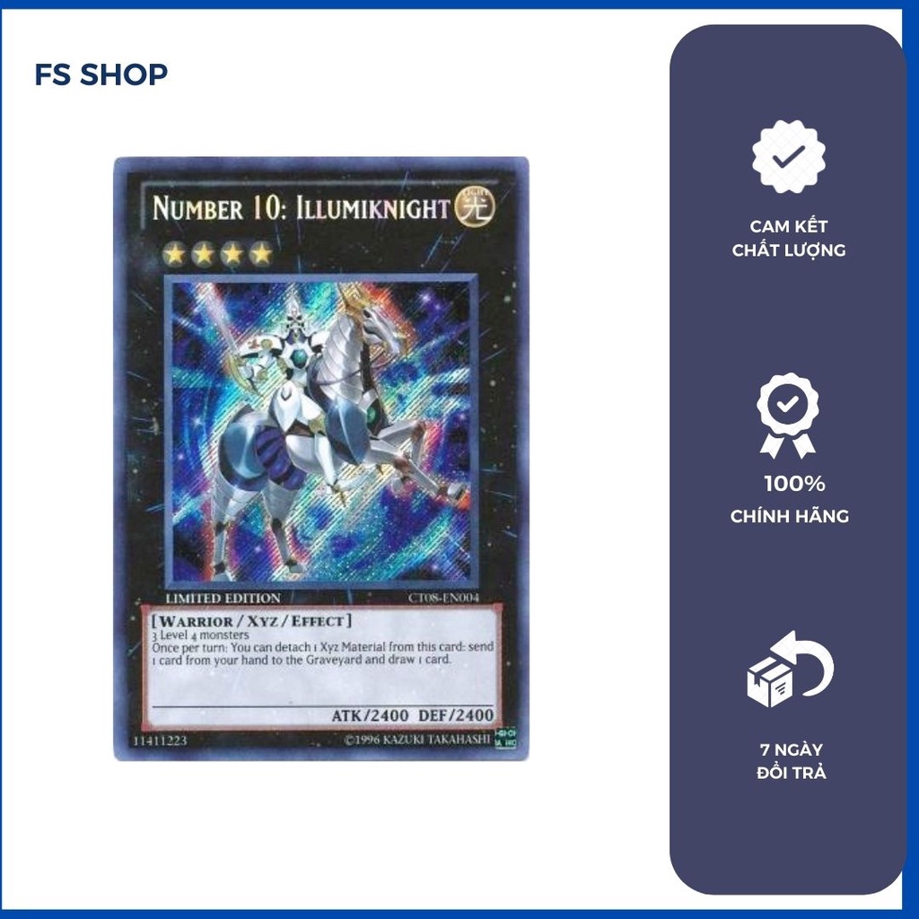 Thẻ bài Yugioh chính hãng - Number 10: Illumiknight (Secret Rare)