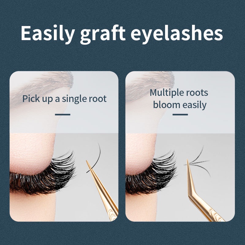 Lusluking Nhíp nối mi/ gắp đồ trang trí móng tay Lusluking bằng thép không gỉ tiện dụng