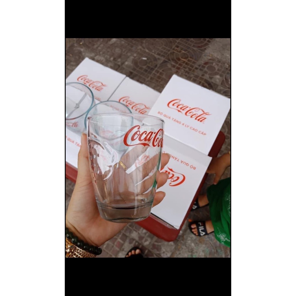 Bộ 4 ly thuỷ tinh hàng khuyến mãi coca cola 350ml