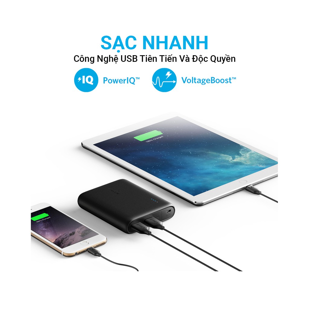 [Mã SKAMPUSHA8 giảm 8% đơn 300K] Pin sạc dự phòng ANKER PowerCore 10400mAh - A1214