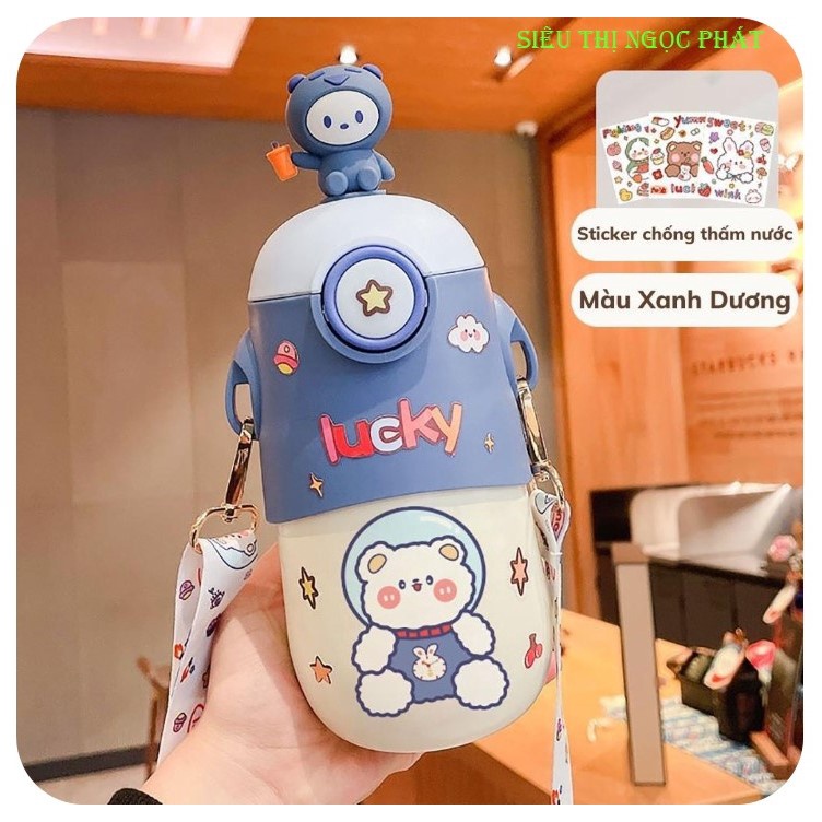 [CỰC XỊN XÒ] Bình Giữ Nhiệt hình Gấu IMEBOBO 500ml có dây đeo cho bé yêu