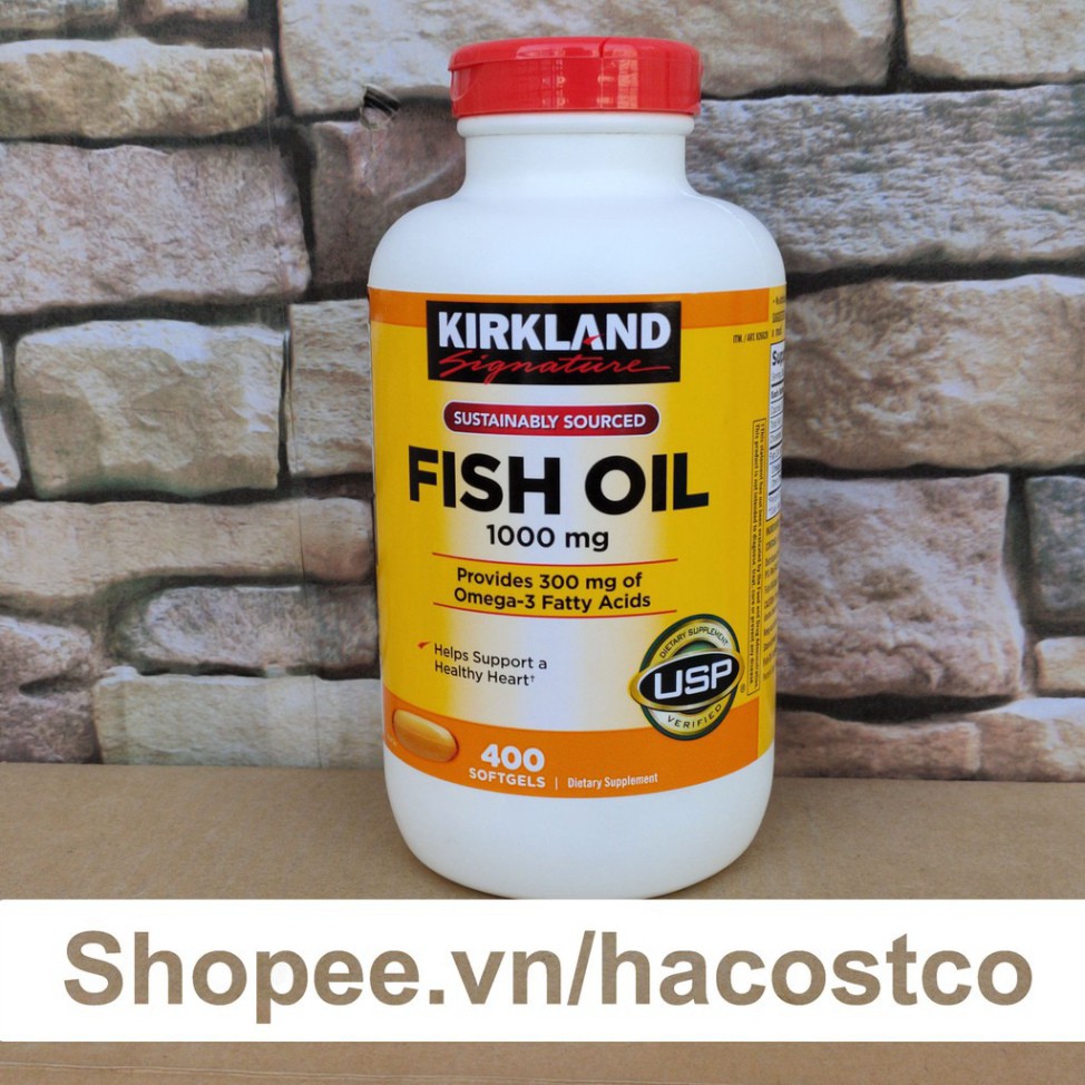 BGF Viên Uống Fish Oil Dầu Cá Kirkland 400 Viên [Mẫu Mới 2020] - Nắp Đỏ Hình thực tế 21 AO11