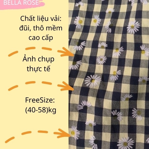 Đồ ngủ caro nữ cute dễ thương cao cấp phong cách tiểu thư Bella Rose bt9 | BigBuy360 - bigbuy360.vn