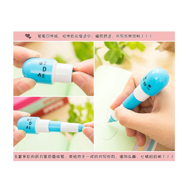 Set 6 Bút Bi Hình Viên Thuốc Dễ Thương