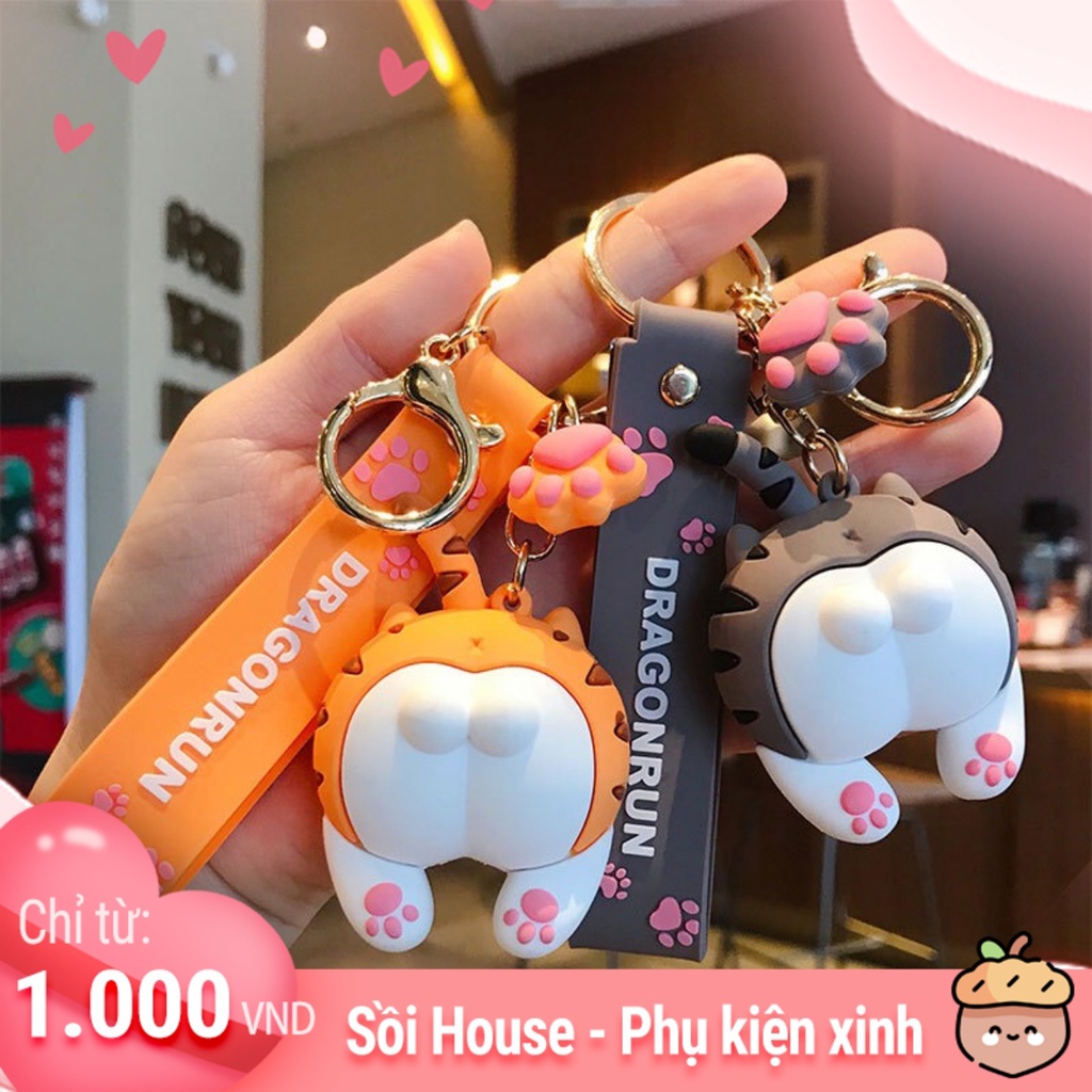 Móc Chìa Khoá Mông Mèo Kute Cực Đáng Yêu Sồi House