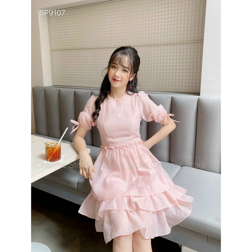 ĐẦM NỮ VOAN LỤA XẾP LY 3 TẦNG SIÊU XINH THỜI TRANG THIẾT KẾ VESTA VL90