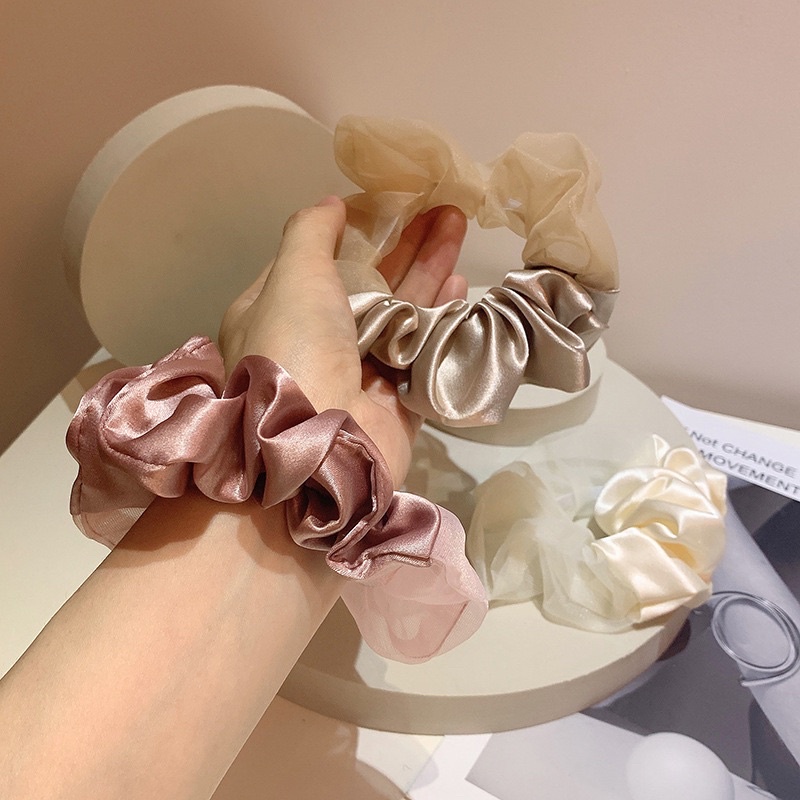 Scrunchies loang 2 màu lụa bóng