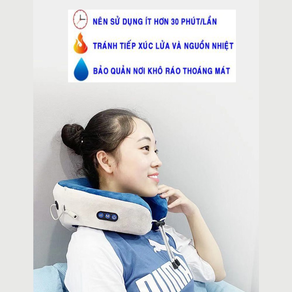 (GIÁ SỐC) Gối massge cổ vai gáy chữ U, gối massage cổ vai gáy hồng ngoại đa năng rung, đấm, tỏa nhiệt, lưu thông  máu!!