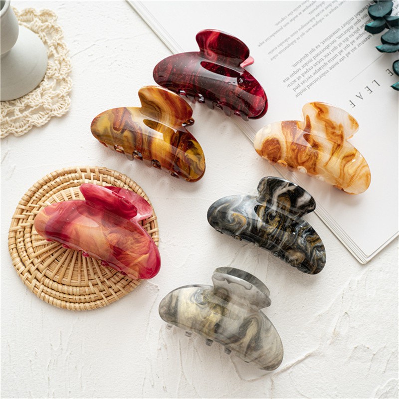 Kẹp Tóc Bằng Nhựa Acrylic Kiểu Hàn Quốc Đơn Giản Dành Cho Nữ