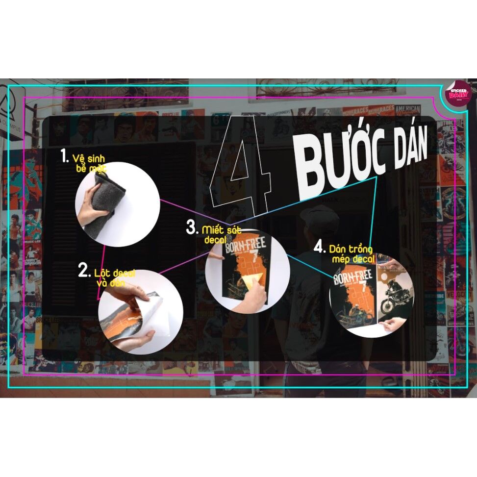 Set decal dán tường Coffee Cà Phê Vintage, Decal decor quán cafe, trang trí phòng, số lượng 24,50 tấm