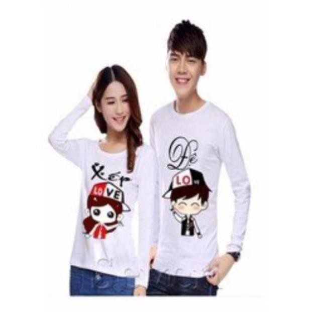 Áo đôi XẾP ĐỆ tay dài chất thun