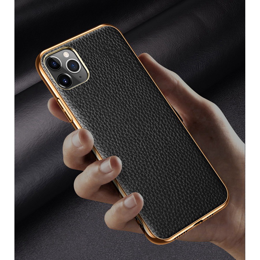 Ốp điện thoại da viền mạ vàng dành cho iPhone 12 11 Pro Max 11 12 Mini | BigBuy360 - bigbuy360.vn