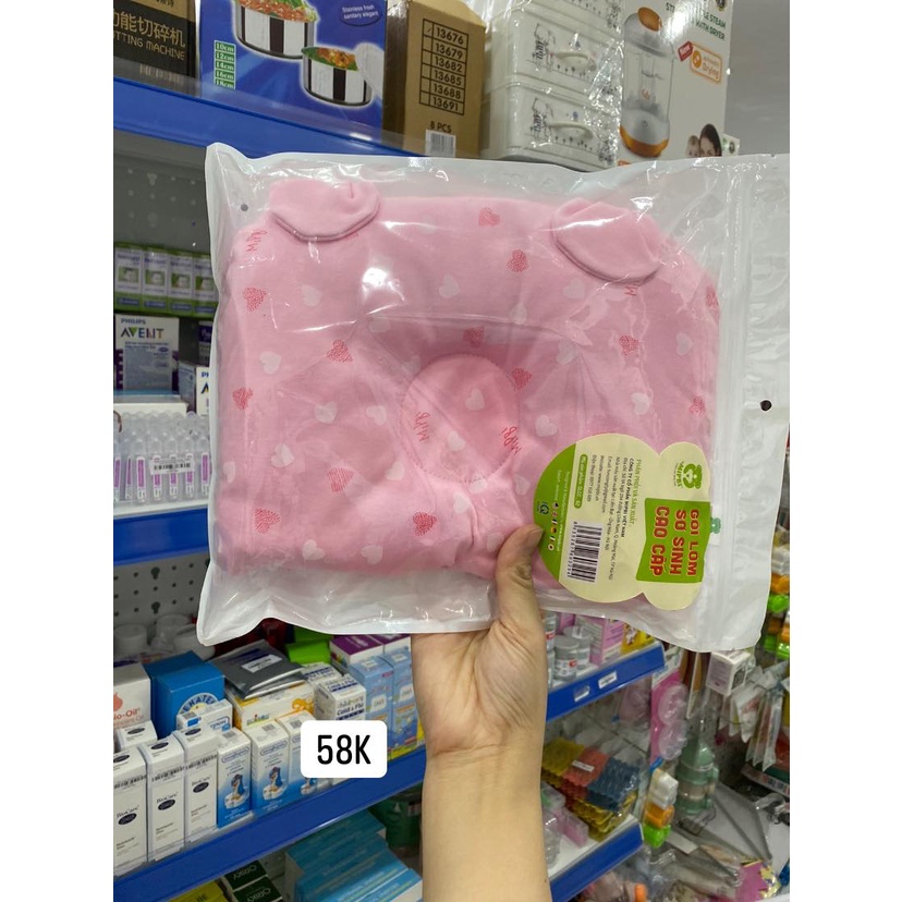 Gối Lõm Chống méo Đầu Mipbi Cotton Chất Đẹp Cho Bé KT 20x23x2cm