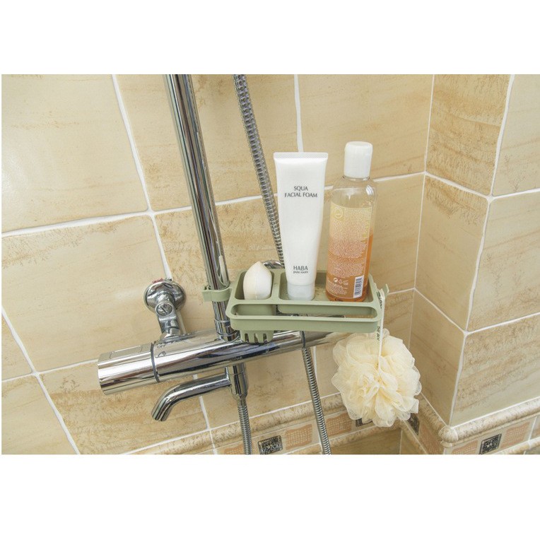 Kệ Treo Vòi Nước - Giá Treo Để Đồ Gác Bồn Rửa Chén Có Thanh Treo Khăn Tiện Dụng 7953