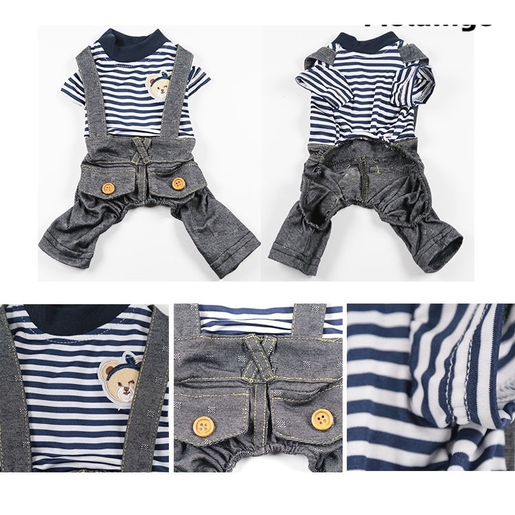 Quần Áo Kẻ Sọc Thời Trang Mùa Hè Cho Thú Cưng