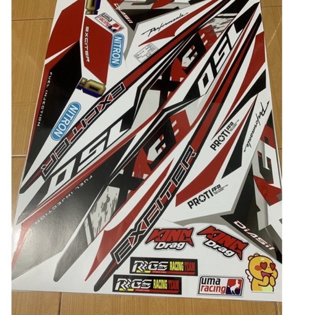 Tem exciter 150 đỏ đen 150