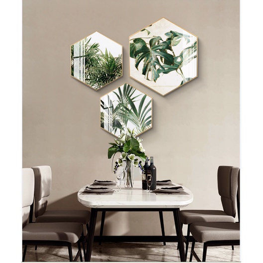 Tranh treo tường 3 bức khung gỗ phòng khách, phòng ngủ phòng bếp phong cách hiện đại GD58-GD61