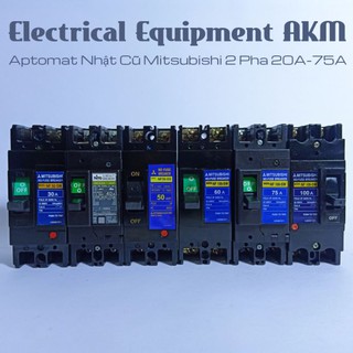 Aptomat 2 Pha Nhật Cũ, MCCB 2 Pha Mitsubishi 20A-75A