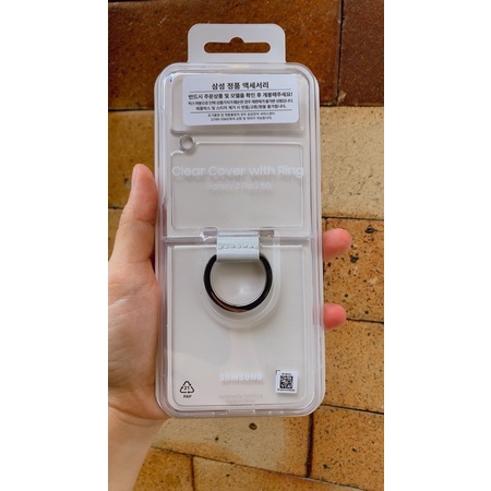 Chính hãng nguyên seal-Ốp nhựa trong Clear Cover with Ring cho Galaxy Z Flip3/Z Flip 3 5G