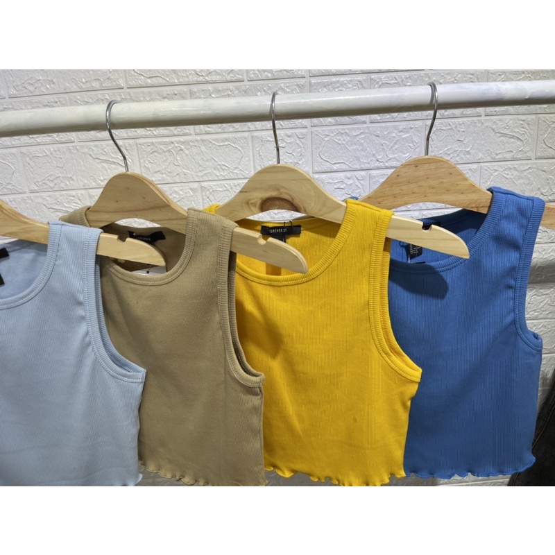 Áo ba lỗ nữ form croptop chất thun gân dầy cuốn biên lai vnxk