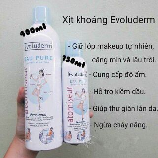 Xịt khoáng Evoluderm Eau Pure