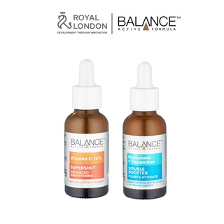 Combo serum sáng da dưỡng ẩm sâu Balance Vitamin C 12% và Hyaluronic Acid + 3% Ceramides 30ml/ chai