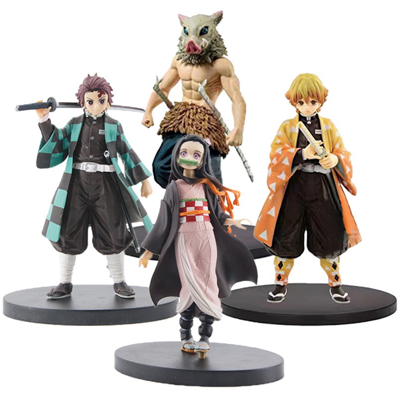 Mô hình nhân vật Anime Demon Slayer Kimetsu no Yaiba Kamado Tanjirou Kamado Nezuko bằng PVC 16cm