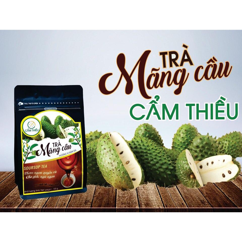 Trà mãng cầu hương vị đậm đà 100g túi đen trái và hoa mãng cầu, không chất bảo quản, cung cấp số lượng lớn