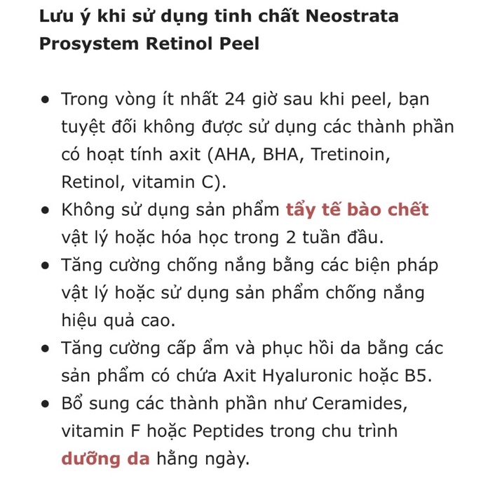 Neostrata Peel Tái Tạo Da, Giảm Nếp Nhăn Ngăn Ngừa Lão Hóa Prosystem Retinol Peel 1.5ml