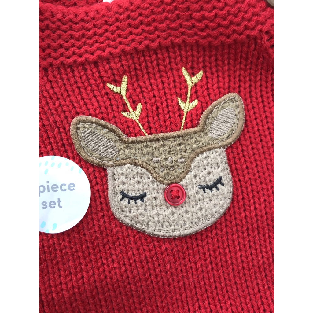 Yếm len FF màu đỏ tuần lộc