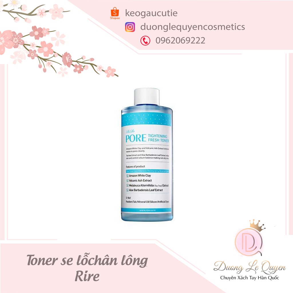 Nước hoa hồng se lỗ chân lông Rire