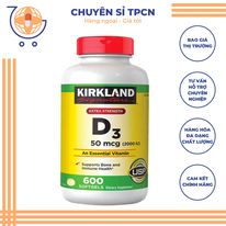 VIÊN UỐNG BỔ SUNG VITAMIN D3 KIRKLAND D3 50 MCG (2000IU) - 600 VIÊN - Mỹ