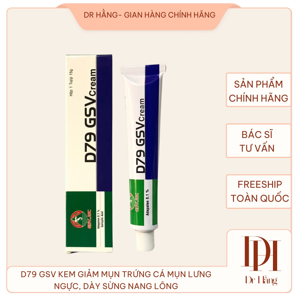 D79 GSV Cream giảm mụn lưng ngực,dày sừng nang lông