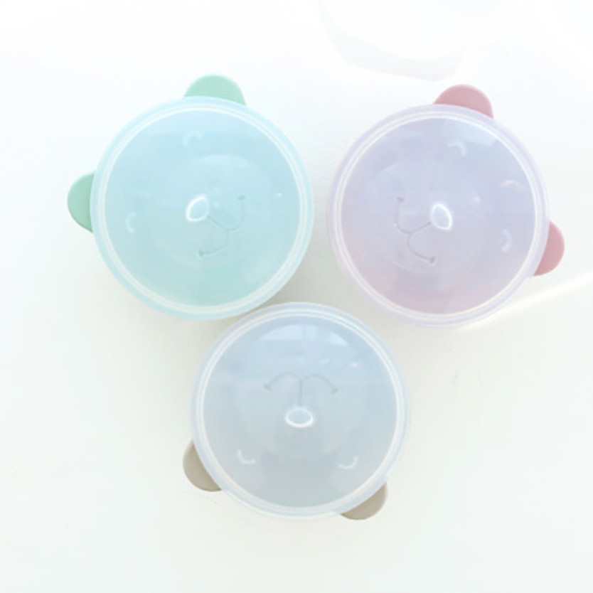 Chén gấu silicone có nắp cho bé Hàn Quốc