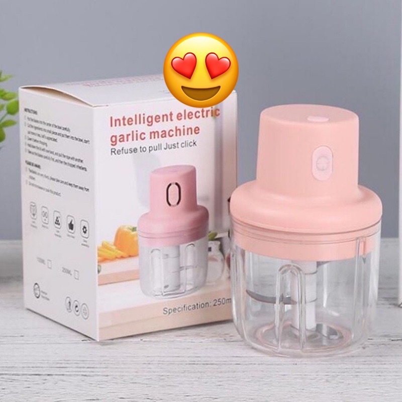 Máy Xay, cối xay Tỏi, Ớt, Rau, Hành...Mini Cầm Tay Sạc Điện, Cổng USB, Dung Tích 250ml