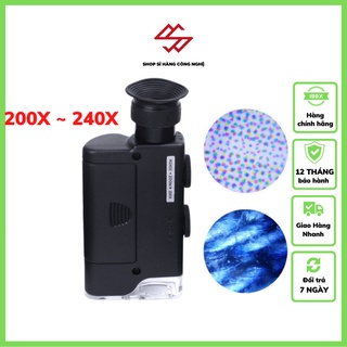 Kính Lúp 200X-240X 💗𝑭𝑹𝑬𝑬𝑺𝑯𝑰𝑷💗 Kính Hiển Vi Mini 200X-240X Có Đèn