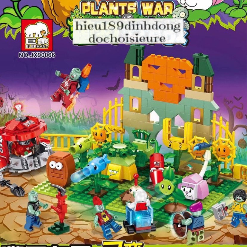 Lắp ráp xếp hình not Lego Plants vs Zombies hoa quả nổi giận jx90066 : trận chiến boss trùm cuối 606 mảnh