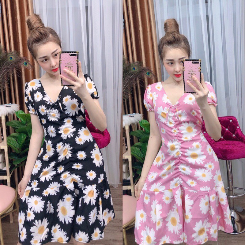Đầm Bông Cúc Hoa Kiểu Dáng Nhí Nhảnh - DXB_001