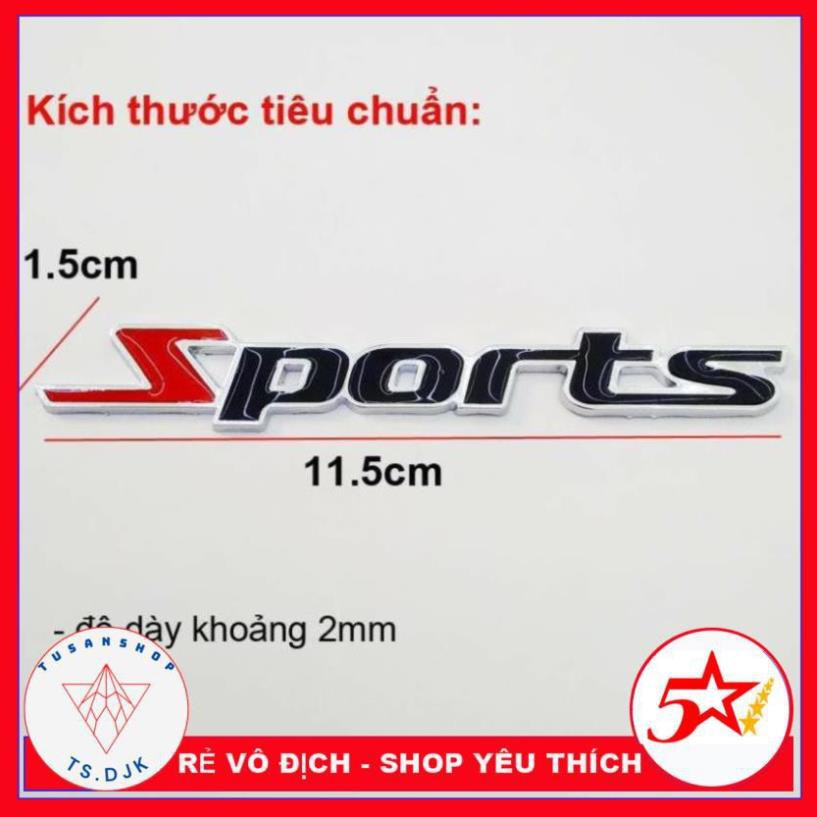 [HÀNG MỚI VỀ BÁN RẺ LẤY TƯƠNG TÁC] Logo kim loại SPORT 3D cao cấp gắn ô tô xe hơi xe máy