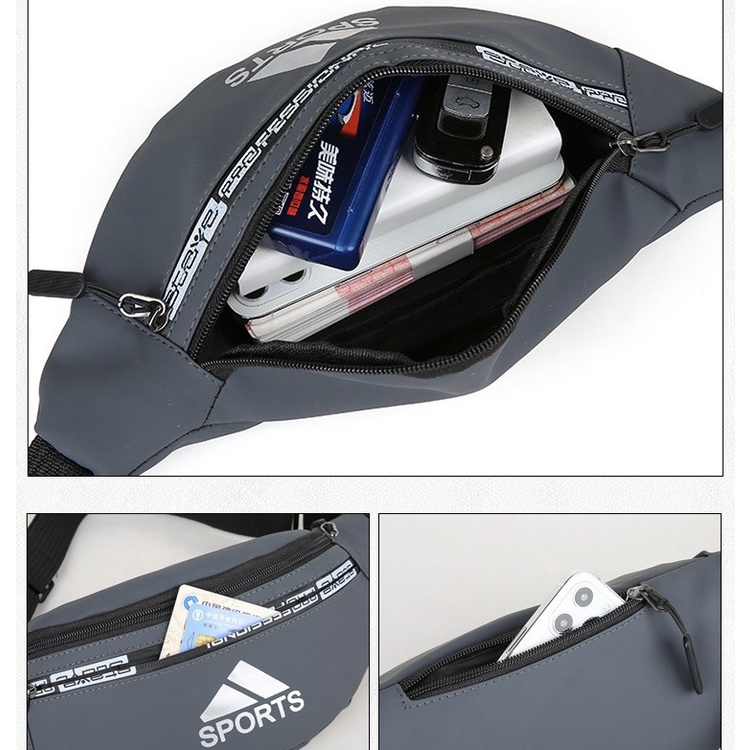 Túi Đeo Chéo Sport Chống Nước | Túi Bao Tử Nam Nữ Dáng Trẻ Đẹp 3 Ngăn Khóa | BigBuy360 - bigbuy360.vn